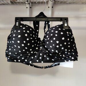 NWT Salt + Cove Junior Underwire Cross Back Bikini Top Black Size 0X $60 10HL173